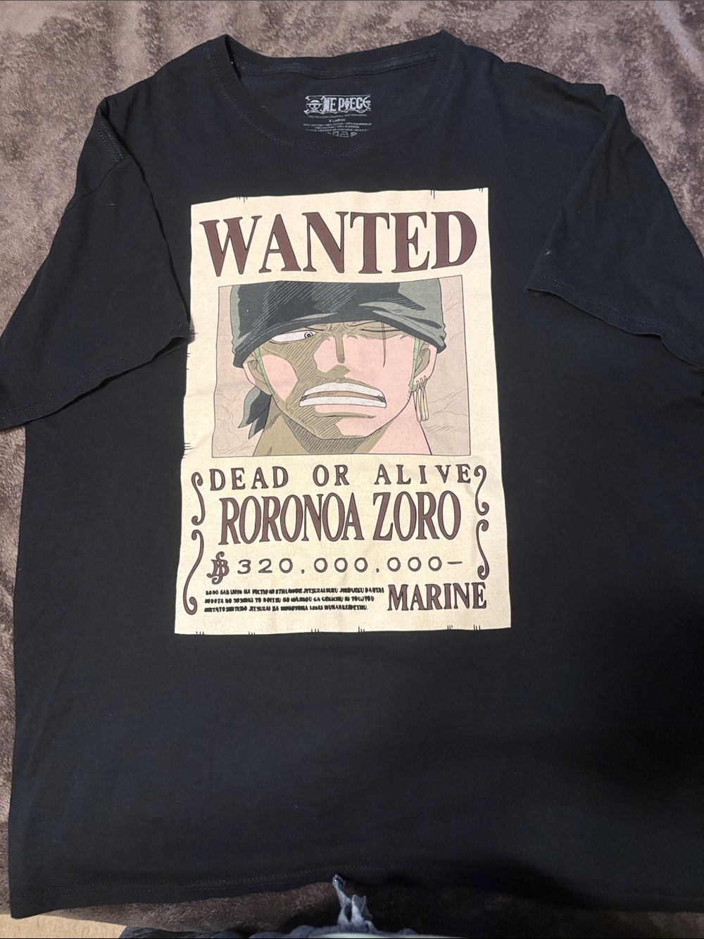Roronoa Zoro Wanted Poster Graphic Tee - Black